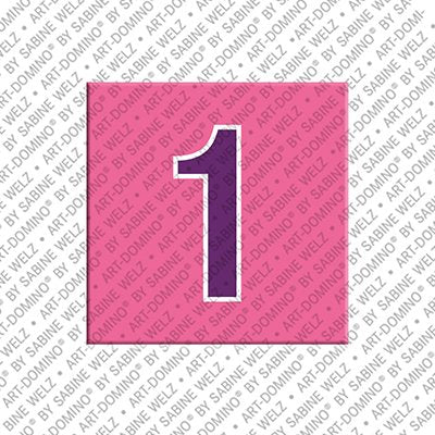 Kühlschrankmagnet mit Zahl 1 in Rosa