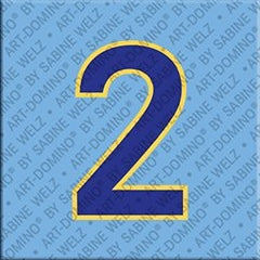 Magnet - Zahl 2 - Hellblau/Blau