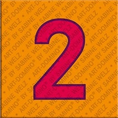 Magnet - Zahl 2 - Orange/Rot