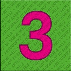 Magnet - Zahl 3 - Grün/Pink