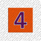 Kühlschrankmagnet mit der Zahl 4 in Orange