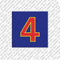 Kühlschrankmagnet mit Zahl 4 in Blau