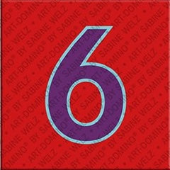 Magnet - Number 6 - Red/Purple