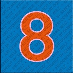 Magnet - Zahl 8 - Blau/Orange