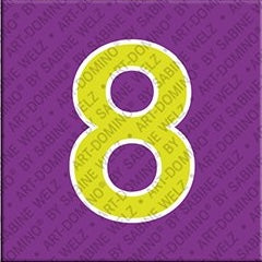 Magnet - Number 8 - Purple/Light Green