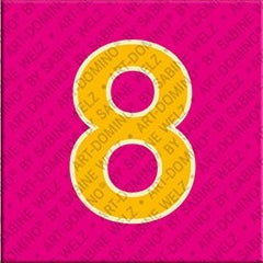 Magnet - Number 8 - Pink/Yellow