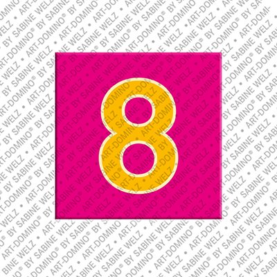 Kühlschrankmagnet mit Zahl 8 in Pink