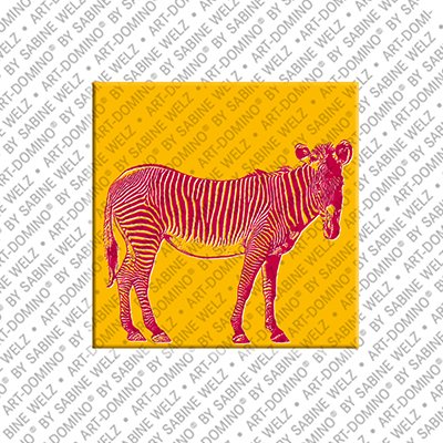 Kühlschrankmagnet mit Zebra in Orange/Rot