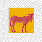 Kühlschrankmagnet mit Zebra in Orange/Rot