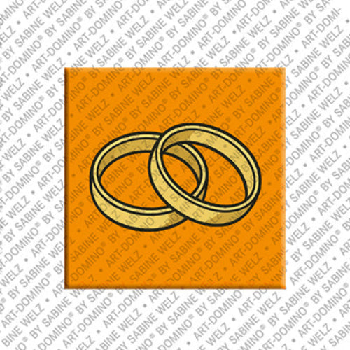 Kühlschrankmagnet zur Hochzeit mit Eheringen als Motiv