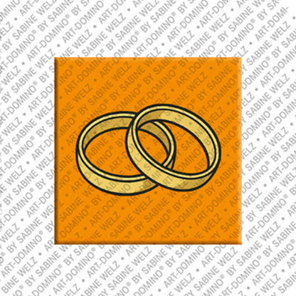 Kühlschrankmagnet zur Hochzeit mit Eheringen als Motiv