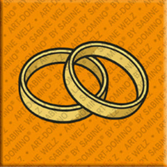 Kühlschrankmagnet zur Hochzeit mit Eheringen