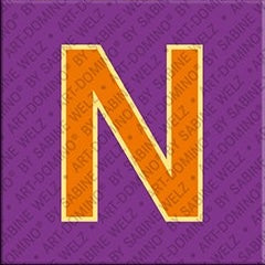 Magnet - Buchstabe N - Lila/Orange