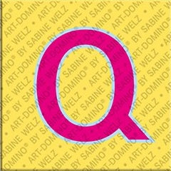 Magnet - Buchstabe Q - Gelb/Pink