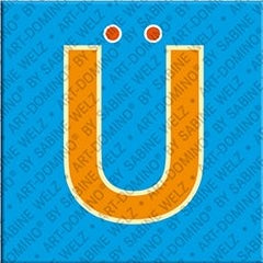 Magnet - Buchstabe Ü - Blau/Orange