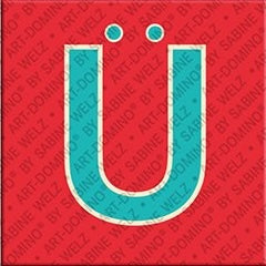 Magnet - Buchstabe Ü - Rot/Türkis
