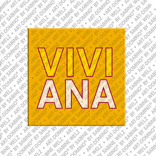 Kühlschrankmagnet mit dem Namen Viviana in Gelb
