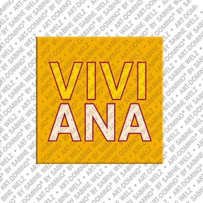 Kühlschrankmagnet mit dem Namen Viviana in Gelb