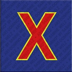 Magnet - Buchstabe X - Blau/Rot