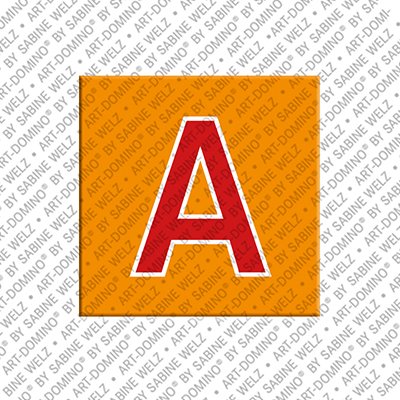 Aimant - Lettre A - Orange/Rouge