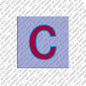 Magnet - Buchstabe C - Flieder/Rot