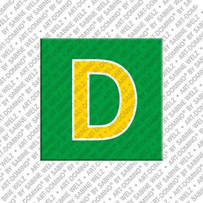 Kühlschrankmagnet mit dem Buchstaben D in Grün
