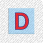 Magnet - Buchstabe D - Hellblau/Rot