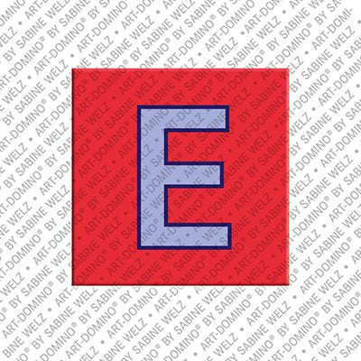 Kühlschrankmagnet mit dem Buchstaben E in Rot