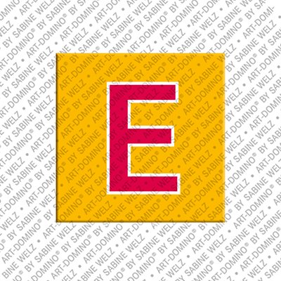 Kühlschrankmagnet mit dem Buchstaben E in Gelb