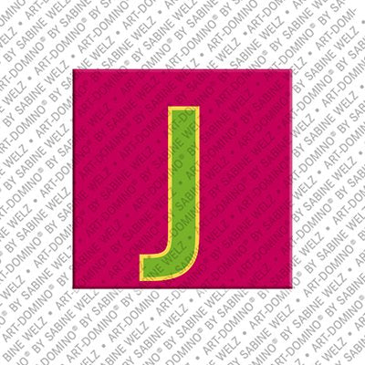 Kühlschrankmagnet mit dem Buchstaben J in Rot