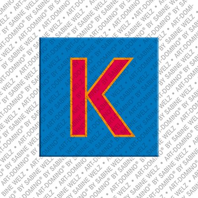 Kühlschrankmagnet mit dem Buchstaben K in Blau