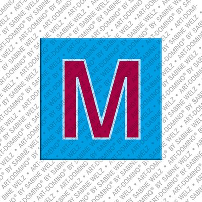 Kühlschrankmagnet mit dem Buchstaben M in Blau