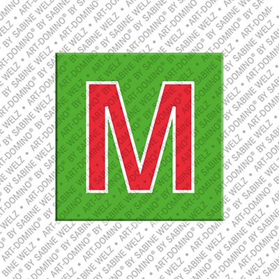 Kühlschrankmagnet mit dem Buchstaben M in Grün