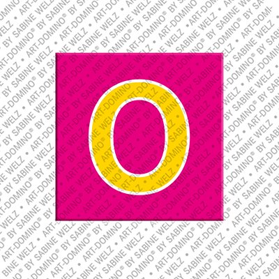 Kühlschrankmagnet mit dem Buchstaben O in Pink
