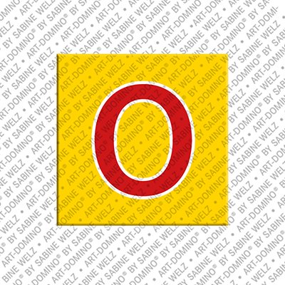 Kühlschrankmagnet mit dem Buchstaben O in Gelb