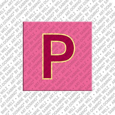 Kühlschrankmagnet mit dem Buchstaben P in Rosa
