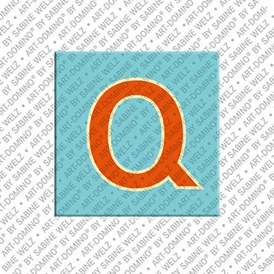 Kühlschrankmagnet mit dem Buchstaben Q in Hellblau
