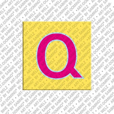 Kühlschrankmagnet mit dem Buchstaben Q in Gelb