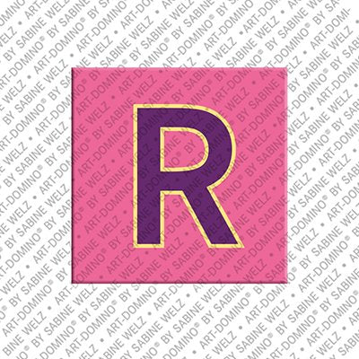 Kühlschrankmagnet mit dem Buchstaben R in Rosa