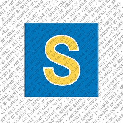 Magnet - Letter S - Blue/Yellow