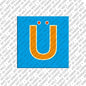 Magnet - Buchstabe Ü - Blau/Orange