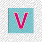 Magnet - Buchstabe V - Hellblau/Pink