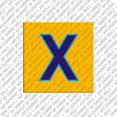 Magnet - Buchstabe X - Gelb/Blau
