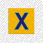 Magnet - Buchstabe X - Gelb/Blau